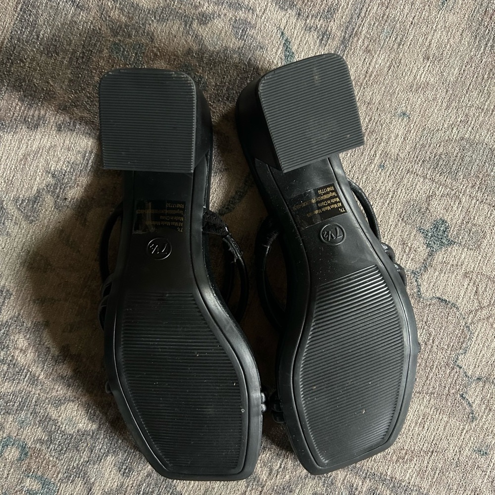 a new day Black Multi-Strap Square-Toe Heeled Mules - Picture 3 of 3